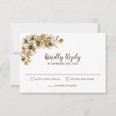 秋素朴のフローラ結婚 出欠カード (正面)