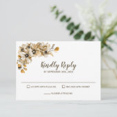 秋素朴のフローラ結婚 出欠カード (スタンド正面)