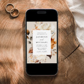 秋素朴のフローラ結婚 招待状