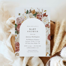 秋素朴のフローラ | Boho水彩赤ちゃんシャワー