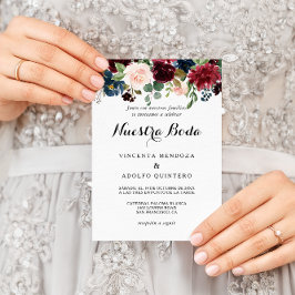 秋素朴のブルゴーニュスペインの結婚の 招待状