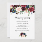 秋素朴のブルゴーニュ結婚のブランチ 招待状 (正面)