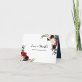 秋素朴のブルゴーニュ結婚の感謝 サンキューカード (正面)