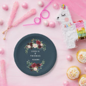 秋素朴のブルゴーニュ結婚ズ ペーパープレート (パーティー)