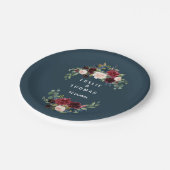 秋素朴のブルゴーニュ結婚ズ ペーパープレート (アングル)