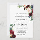 秋素朴のブルゴーニュ結婚ズ 招待状 (正面)