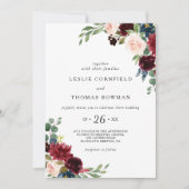 秋素朴のブルゴーニュ結婚ズ 招待状 (正面)