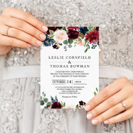 秋素朴のブルゴーニュ結婚ズ 招待状