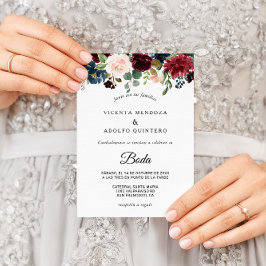 秋素朴のブルゴーニュ結婚ズ 招待状