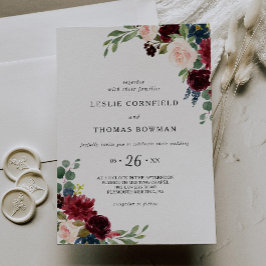 秋素朴のブルゴーニュ結婚ズ 招待状