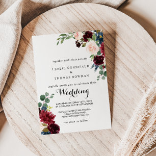 秋素朴のブルゴーニュ結婚ズ 招待状