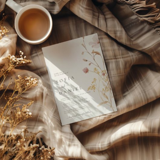 秋素朴のボホウォーター結婚カラー 招待状