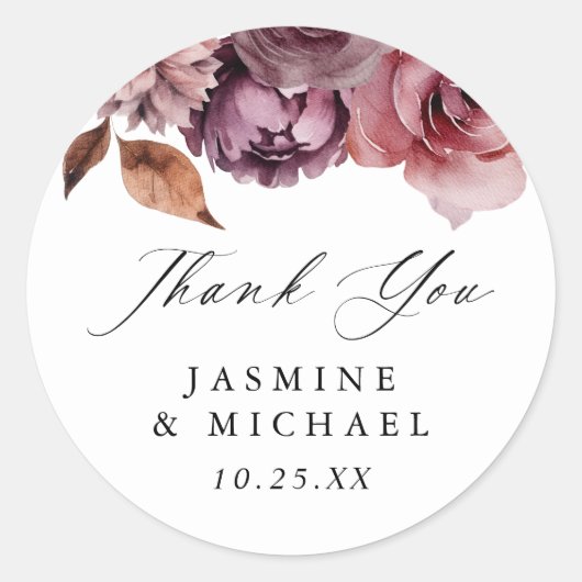 秋素朴のマルサラフローラ結婚の皆様 ラウンドシール (正面)