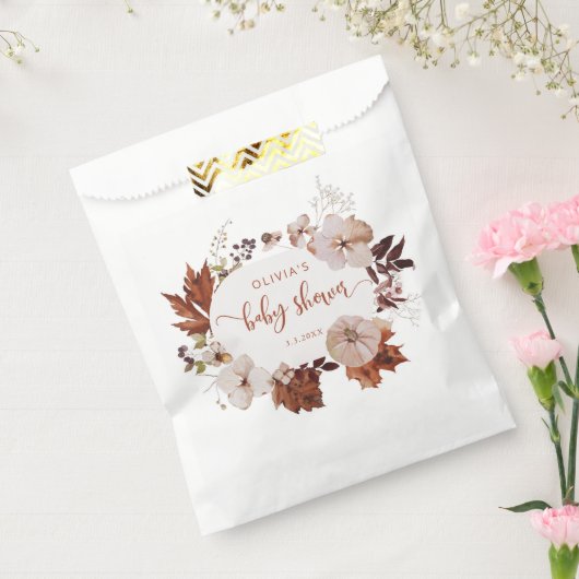 秋素朴の小さなかぼちゃの赤ちゃんシャワー フェイバーバッグ (封をした状態)