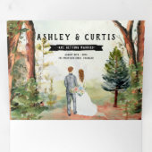 秋素朴の山結婚の3倍招待状 三つ折り招待状 (内部最初)