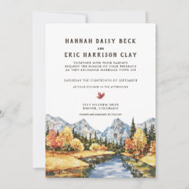 秋素朴の山結婚式招待状 招待状