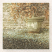 秋素朴の庭 ガラスコースター (正面)