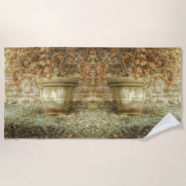 秋素朴の庭 ビーチタオル