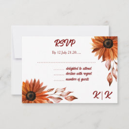 秋素朴の応答カー結婚ド(&C) 出欠カード