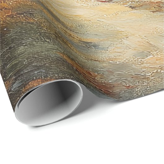 秋素朴の教会の水の色の絵を描デコペ ラッピングペーパー (ロールコーナー)