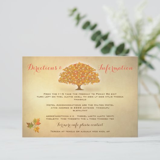 秋素朴の木のラ結婚イフの情報カード エンクロージャーカード (スタンド正面)