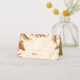 秋素朴の木結婚の折り座席表 プレイスカード