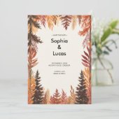 秋素朴の森の水の色結婚式招待状 招待状 (スタンド正面)