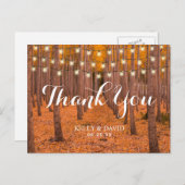 秋素朴の森秋の結婚式ありがとう ポストカード (正面/裏面)