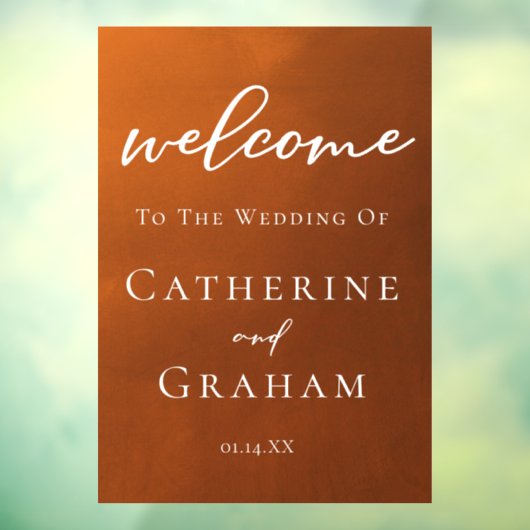 秋素朴の歓迎を燃えたオレンジ結婚色 ウィンドウサイン (シート3)