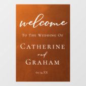 秋素朴の歓迎を燃えたオレンジ結婚色 ウィンドウサイン (シート)