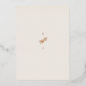 秋素朴の水彩フローラ結婚の箔Inv 箔招待状 (裏面)