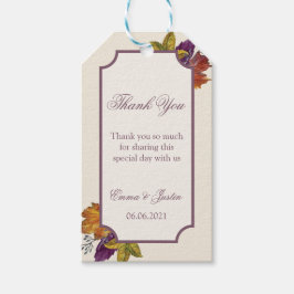 秋素朴の水葉色の結婚 ギフトタグ