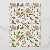 秋素朴の紅葉感謝の気持ち 箔シーズンカード (裏面)