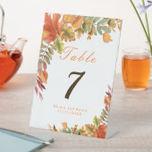 秋素朴の紅葉結婚のテーブル番号 台座サイン (インサイチュ)