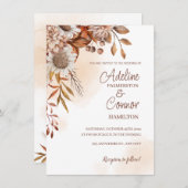 秋素朴の結婚フローラデザイン 招待状 (正面/裏面)
