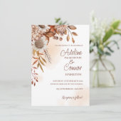 秋素朴の結婚フローラデザイン 招待状 (スタンド正面)