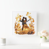 秋素朴の結婚壁時計 スクエア壁時計 (ホーム)