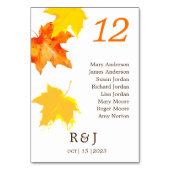 秋素朴の結婚座席表 テーブルナンバー (裏面)