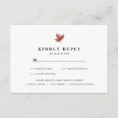 秋素朴の結婚式RSVP |水彩秋 エンクロージャーカード (正面)