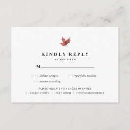 秋素朴の結婚式RSVP |水彩秋 エンクロージャーカード