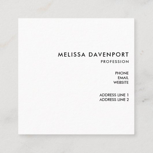 秋素朴の花とアクーズオンダンボーフェイクド スクエア名刺 (裏面)