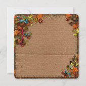 秋素朴の花とアクーズオンダンボーフェイクド 招待状 (裏面)