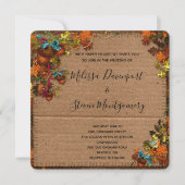 秋素朴の花とアクーズオンダンボーフェイクド 招待状 (正面)