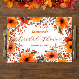 秋素朴の花ブライダルシャワー紙ランチョンマット ペーパーパッド