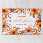 秋素朴の花ブライダルシャワー紙ランチョンマット ペーパーパッド (正面)