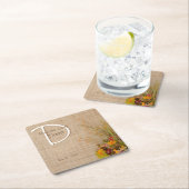 秋素朴の花結婚のコースター スクエアペーパーコースター (インサイチュ)