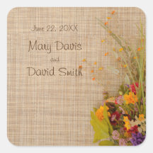 秋素朴の花結婚のシール