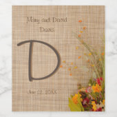 秋素朴の花結婚のワインラベル ワインラベル (シングルラベル)