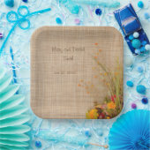 秋素朴の花結婚の紙プレート ペーパープレート (パーティー)