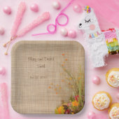 秋素朴の花結婚の紙プレート ペーパープレート (パーティー)